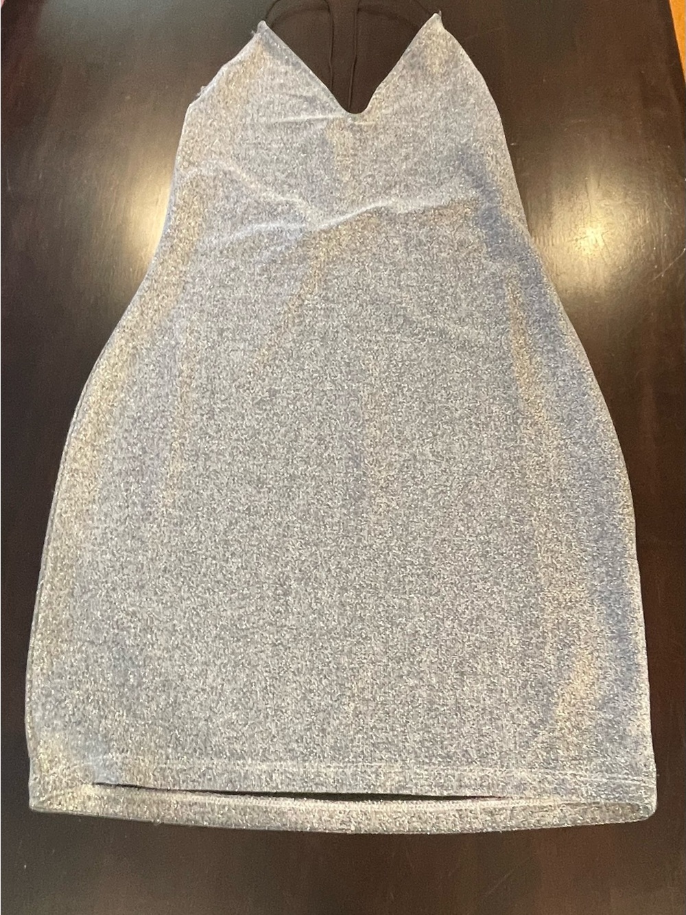 H&M Silver Glitter Mini Dress